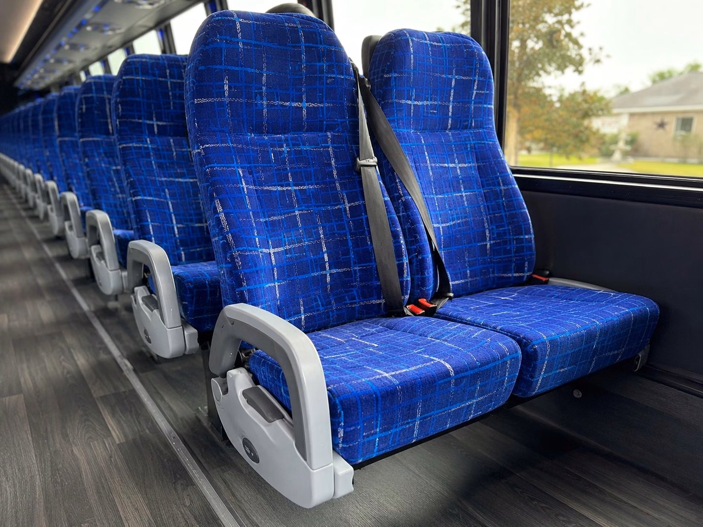 56 passenger charter bus inside