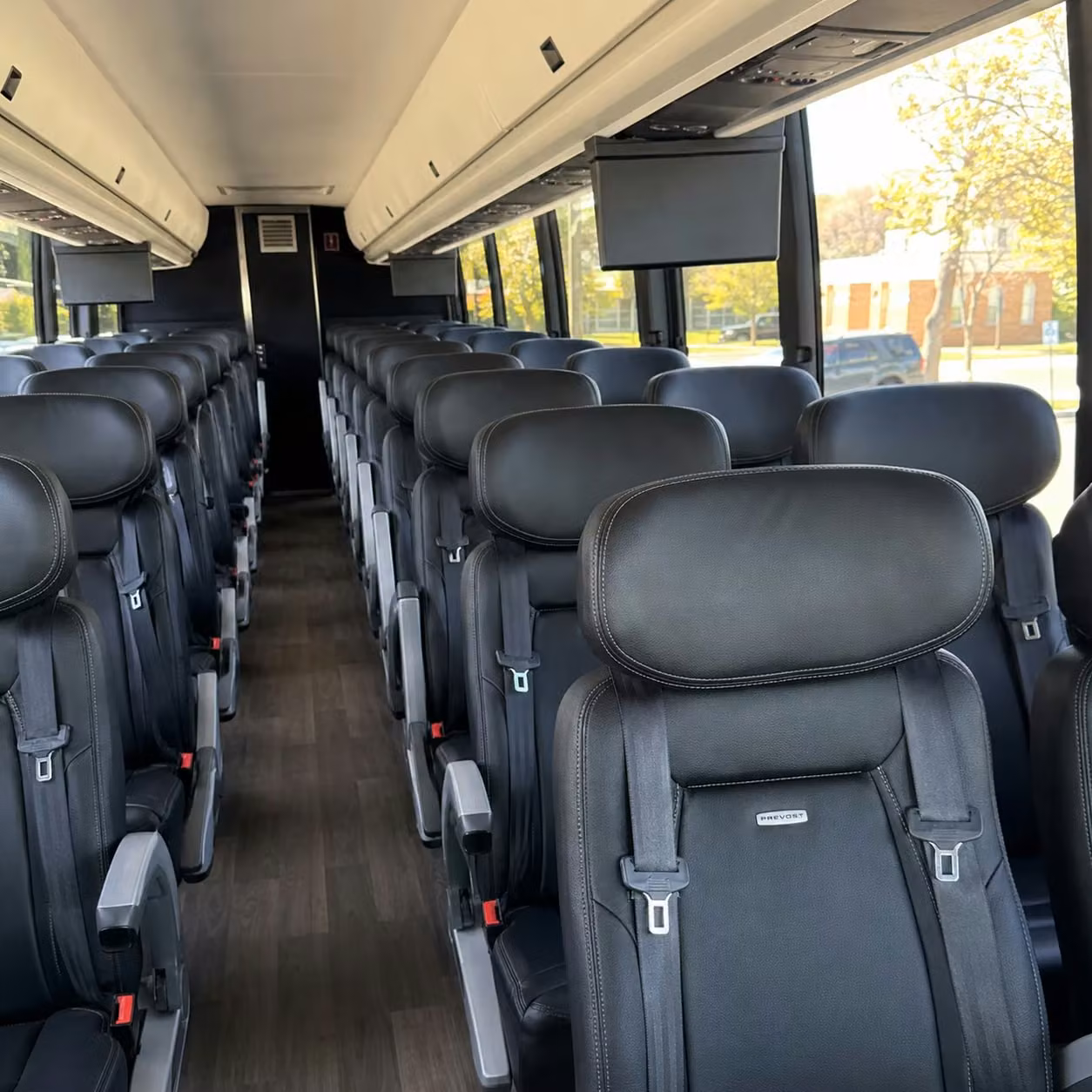 56 passenger charter bus interior